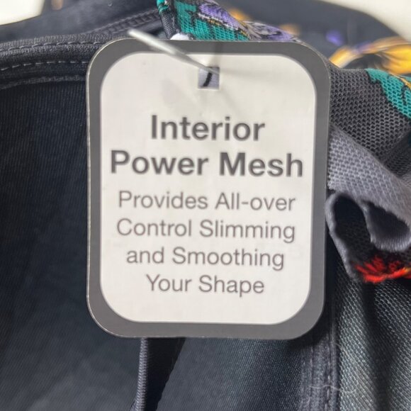 Time And Tru Womens 22W(20-22) Plus Sz Floral Halter 1-Piece Swimsuit Slimming - Picture 11 of 16